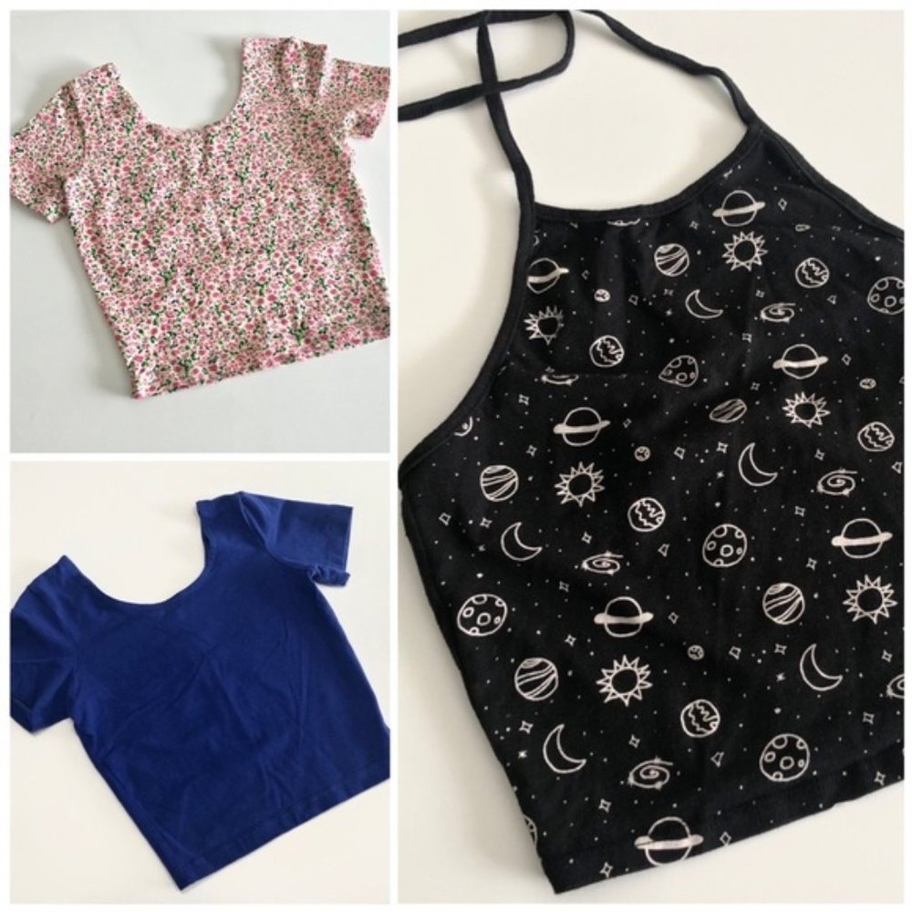 Juniors Women’s Fitted Cropped Tops Bundle Size XS